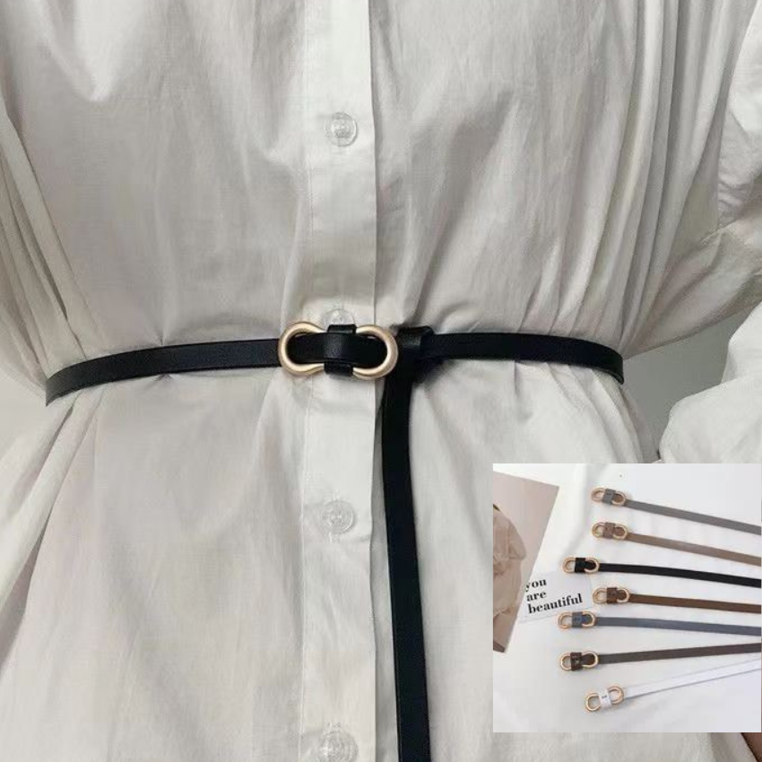  Thắt lưng nữ da bò thật AGANA dây nịt da thật đai váy da thật Hàn Quốc cao cấp phong cách hiện đại - DNT018 