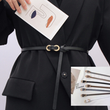  Thắt lưng nữ da bò thật AGANA dây nịt da thật đai váy da thật Hàn Quốc cao cấp phong cách hiện đại - DNT018 
