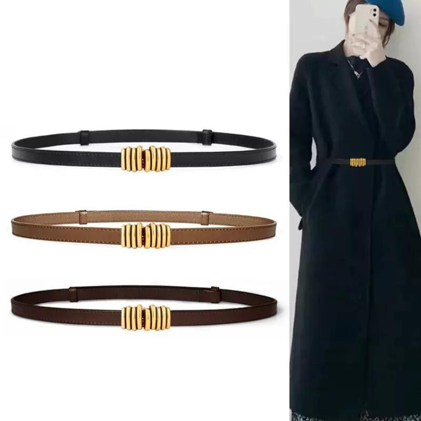  Thắt lưng nữ da bò thật AGANA dây nịt da thật đai váy da thật Hàn Quốc cao cấp phong cách hiện đại - DNT019 