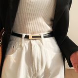  Thắt lưng nữ da bò thật AGANA dây nịt da thật đai váy da thật Hàn Quốc cao cấp phong cách hiện đại - DNT025 