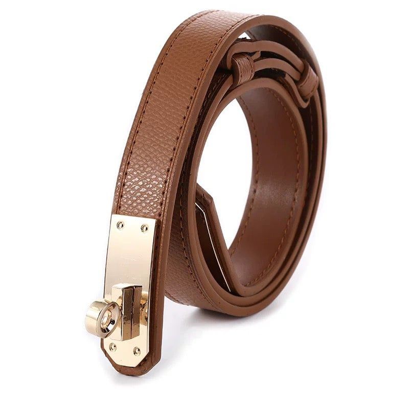  Thắt lưng nữ da bò thật AGANA dây nịt da thật đai váy da thật Hàn Quốc cao cấp phong cách hiện đại - DNT010 