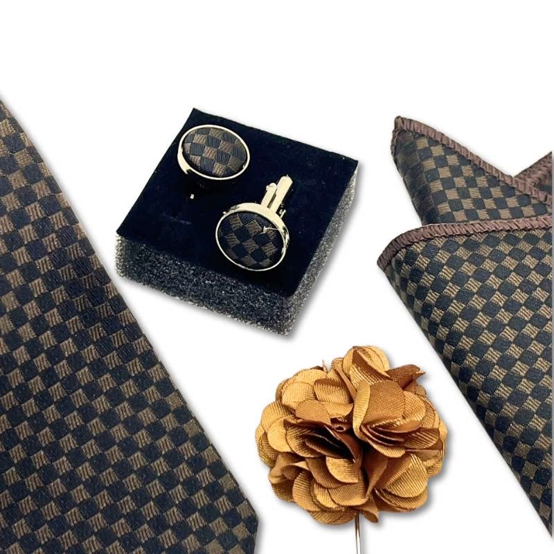  Set cà vạt nam 4 món cao cấp làm quà tặng, caravat đẹp sang trọng - SCR003 