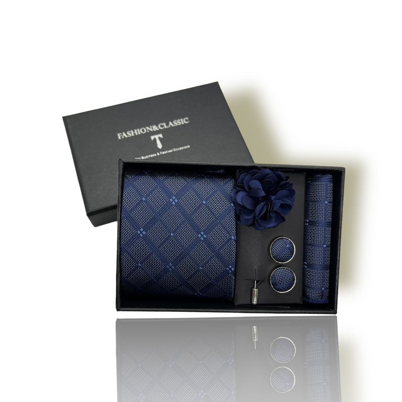  Set cà vạt nam 4 món cao cấp làm quà tặng, caravat đẹp sang trọng - SCR032 