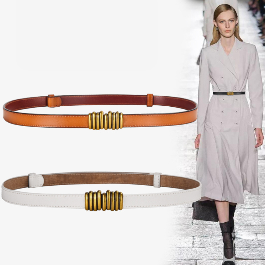  Thắt lưng nữ da bò thật AGANA dây nịt da thật đai váy da thật Hàn Quốc cao cấp phong cách hiện đại - DNT019 