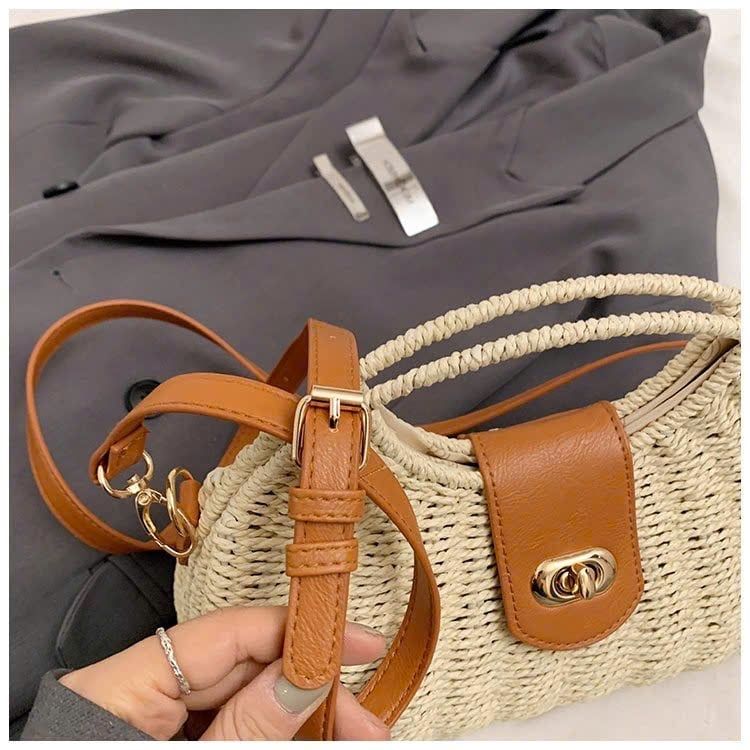  Túi cói đi biển vintage thời trang nữ phong cách cầm tay Hàn Quốc đẹp cổ điển - TC116 