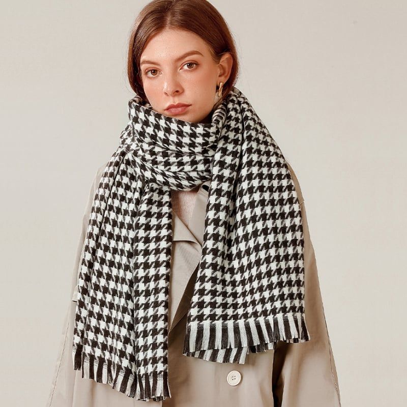  Khăn quàng choàng cổ len Cashmere AGANA giữ ấm cao cấp phong cách châu Âu Mỹ sang trọng 