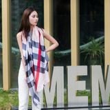  Khăn quàng choàng cổ lụa cao cấp cho nữ văn phòng sở đẹp màu hồng sọc AGANA - KS046 