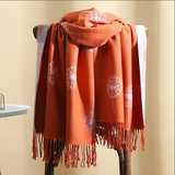  Khăn quàng cổ len cashmere nữ choàng giữ ấm màu cam AGANA Khăn Phụ Kiện - KC338 