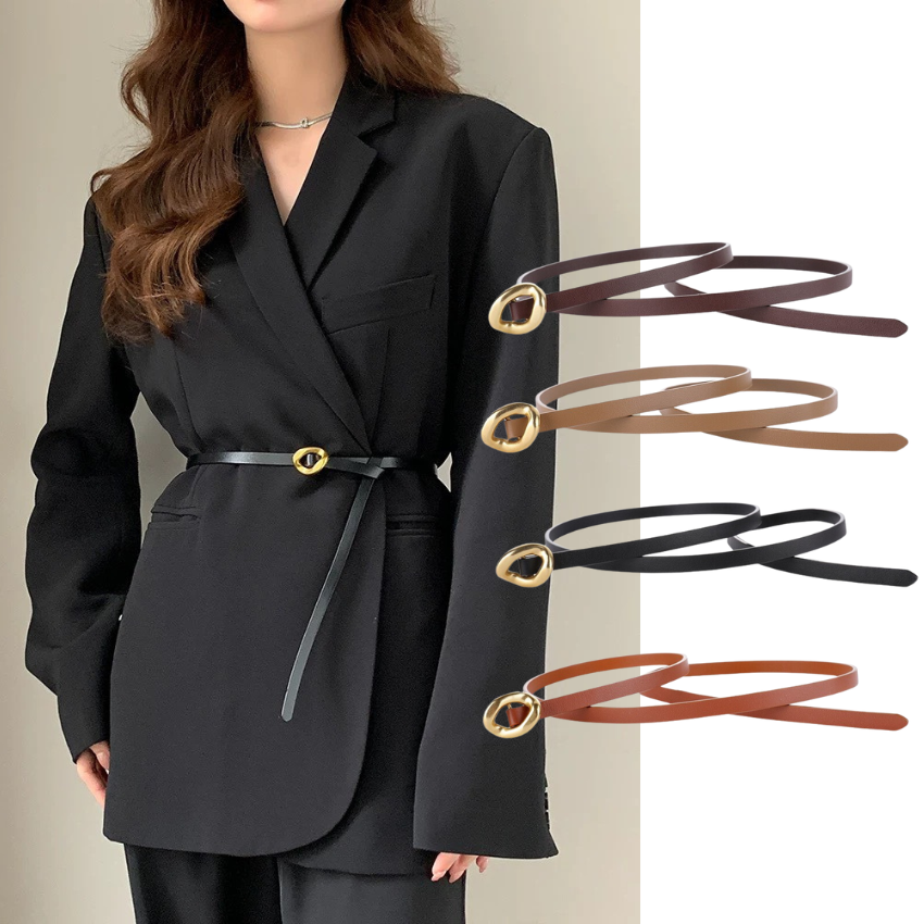  Thắt lưng nữ da bò thật AGANA dây nịt da thật đai váy da thật Hàn Quốc cao cấp phong cách hiện đại - DNT003 