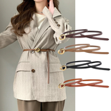  Thắt lưng nữ da bò thật AGANA dây nịt da thật đai váy da thật Hàn Quốc cao cấp phong cách hiện đại - DNT003 