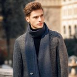  Khăn quàng choàng cổ nam Hàng Hiệu & Cao Cấp - Khăn len cashmere giữ ấm màu xám - KN003 