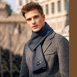  Quà tặng 20/10 cho đối tác nam, sếp nam, đồng nghiệp nam, người yêu nam ,bạn bè, anh trai hoặc người thân quà tặng Khăn quàng choàng cổ nam Hàng Hiệu & Cao Cấp - Khăn len cashmere giữ ấm màu xám - KN003 