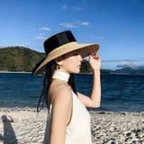  Quà tặng 20/10 cho sếp nữ, vợ, cô giáo, giáo viên nữ, mẹ và bạn gái, người yêu nữ quà tặng Mũ nón cói đi biển rộng vành tròn đẹp cho nữ vintage sợi tự nhiên cao cấp - NC446 