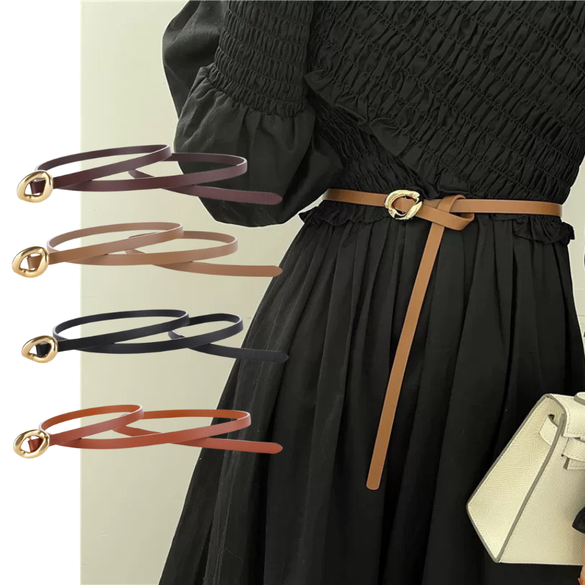  Thắt lưng nữ da bò thật AGANA dây nịt da thật đai váy da thật Hàn Quốc cao cấp phong cách hiện đại - DNT003 