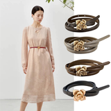  Thắt lưng nữ da bò thật AGANA dây nịt da thật đai váy da thật Hàn Quốc cao cấp phong cách hiện đại - DNT004 