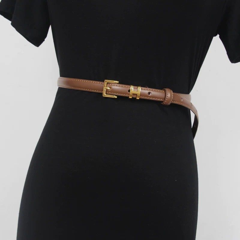  Thắt lưng nữ da bò thật AGANA dây nịt da thật đai váy da thật Hàn Quốc cao cấp phong cách hiện đại - DNT013 