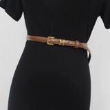  Thắt lưng nữ da bò thật AGANA dây nịt da thật đai váy da thật Hàn Quốc cao cấp phong cách hiện đại - DNT013 