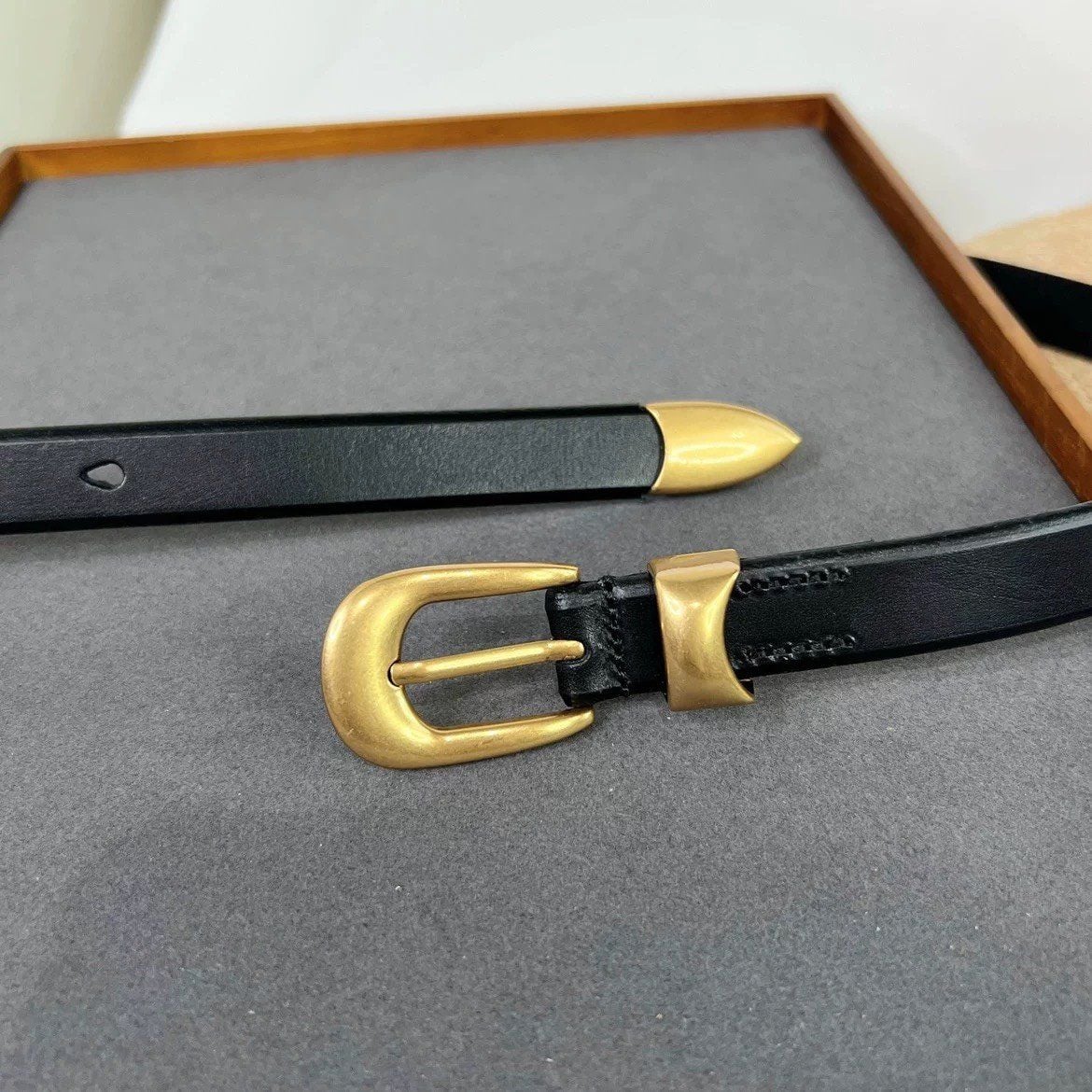  Thắt lưng nữ da bò thật AGANA dây nịt da thật đai váy da thật Hàn Quốc cao cấp phong cách hiện đại - DNT024 