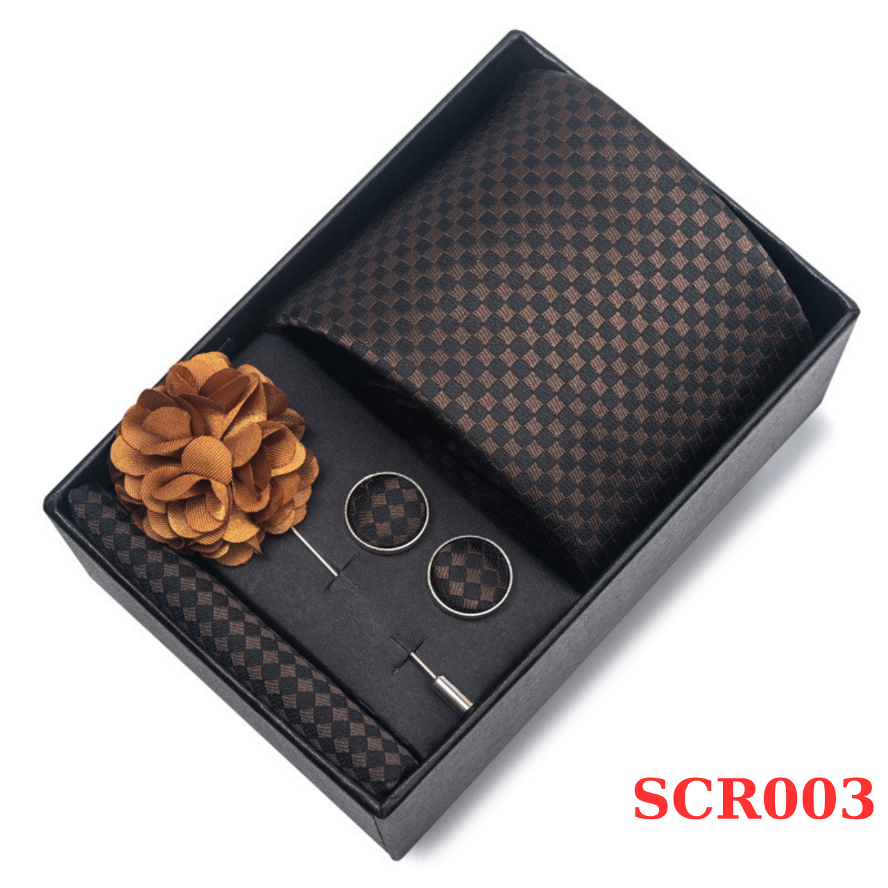  Set cà vạt nam 4 món cao cấp làm quà tặng, caravat đẹp sang trọng - SCR003 