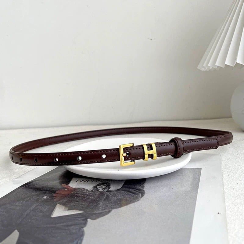  Thắt lưng nữ da bò thật AGANA dây nịt da thật đai váy da thật Hàn Quốc cao cấp phong cách hiện đại - DNT013 