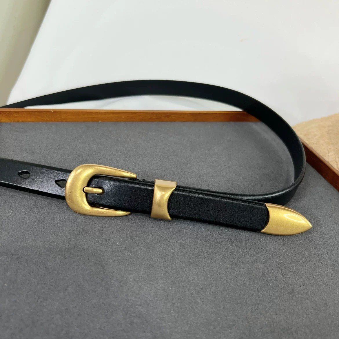  Thắt lưng nữ da bò thật AGANA dây nịt da thật đai váy da thật Hàn Quốc cao cấp phong cách hiện đại - DNT024 