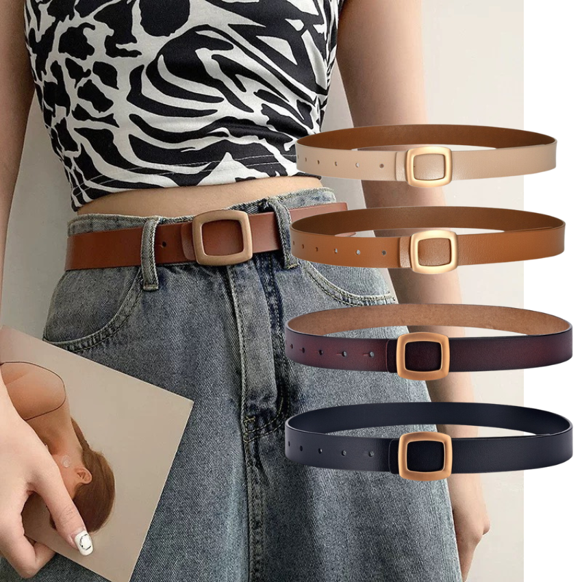  Thắt lưng nữ da bò thật AGANA dây nịt da thật đai váy da thật Hàn Quốc cao cấp phong cách hiện đại - DNT005 