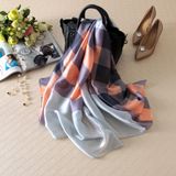  Khăn quàng choàng cổ lụa cao cấp cho nữ văn phòng sở đẹp màu xanh sọc AGANA - KS155 