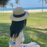  Quà tặng 20/10 cho sếp nữ, vợ, cô giáo, giáo viên nữ, mẹ và bạn gái, người yêu nữ quà tặng Mũ nón cói đi biển rộng vành tròn đẹp cho nữ vintage sợi tự nhiên cao cấp AGANA 