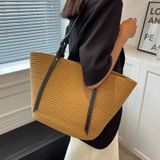  Túi cói đi biển vintage thời trang nữ phong cách cầm tay Hàn Quốc đẹp cổ điển màu nâu đậm - TC103 