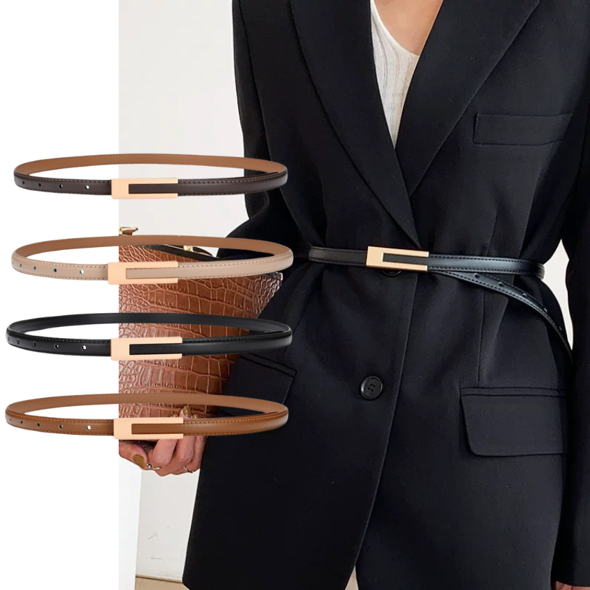  Thắt lưng nữ da bò thật AGANA dây nịt da thật đai váy da thật Hàn Quốc cao cấp phong cách hiện đại - DNT007 