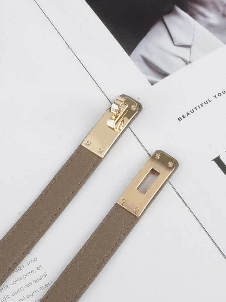  Thắt lưng nữ da bò thật AGANA dây nịt da thật đai váy da thật Hàn Quốc cao cấp phong cách hiện đại - DNT010 