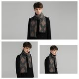  Quà tặng 20/11 cho đối tác nam, sếp nam, đồng nghiệp nam, người yêu nam ,bạn bè, anh trai hoặc người thân quà tặng Khăn quàng choàng cổ nam Hàng Hiệu & Cao Cấp - Khăn len cashmere giữ ấm họa tiết màu Xám caro hồng - KN017 