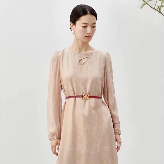  Thắt lưng nữ da bò thật AGANA dây nịt da thật đai váy da thật Hàn Quốc cao cấp phong cách hiện đại - DNT004 