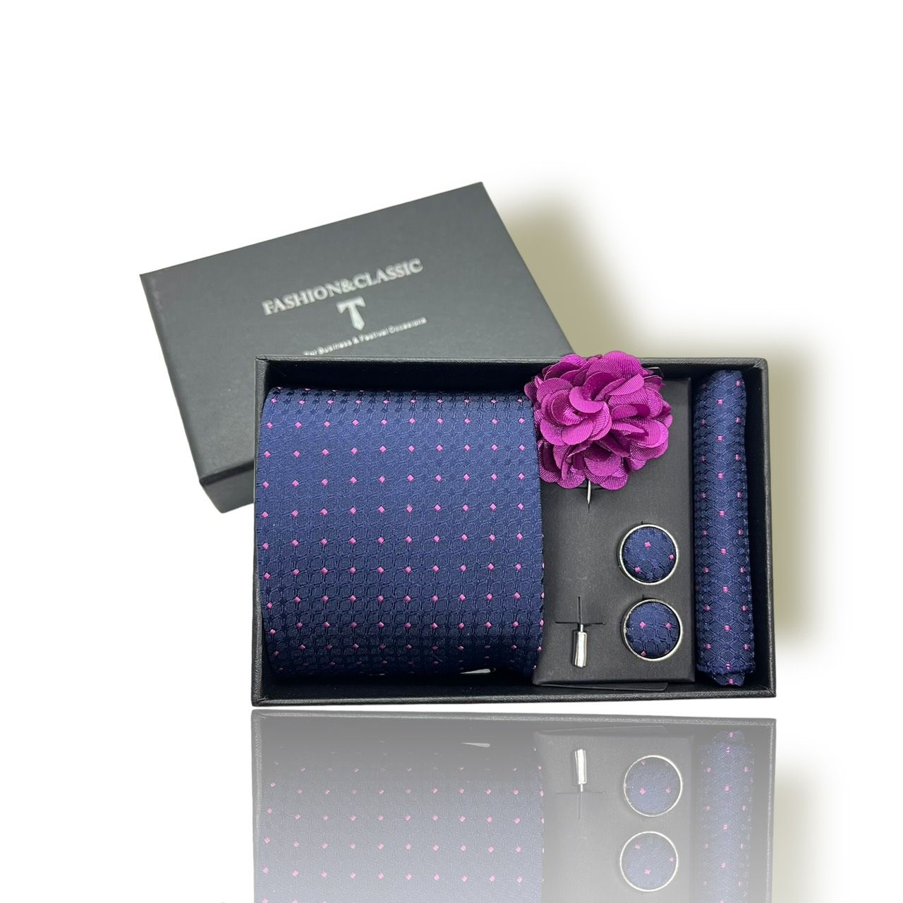  Quà tặng 20/10 cho đối tác nam, sếp nam, đồng nghiệp nam, người yêu nam ,bạn bè, anh trai hoặc người thân quà tặng Set cà vạt nam 4 món cao cấp làm quà tặng, caravat đẹp sang trọng - SCR017 