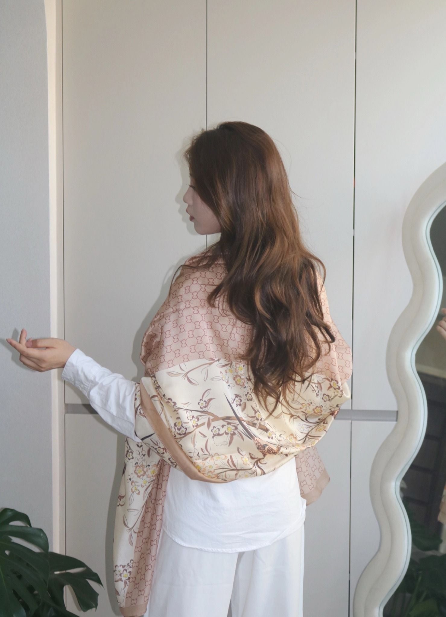  Khăn quàng choàng cổ lụa cao cấp cho nữ văn phòng sở đẹp màu vàng AGANA - KS188 