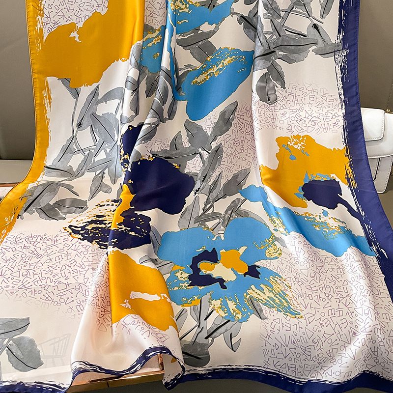  Quà tặng 20/11 cho sếp nữ, vợ, cô giáo, giáo viên nữ, mẹ và bạn gái, người yêu nữ quà tặng Khăn quàngchoàng cổ lụa cao cấp cho nữ văn phòng sở đẹp màu vàng xanh AGANA - KS213 