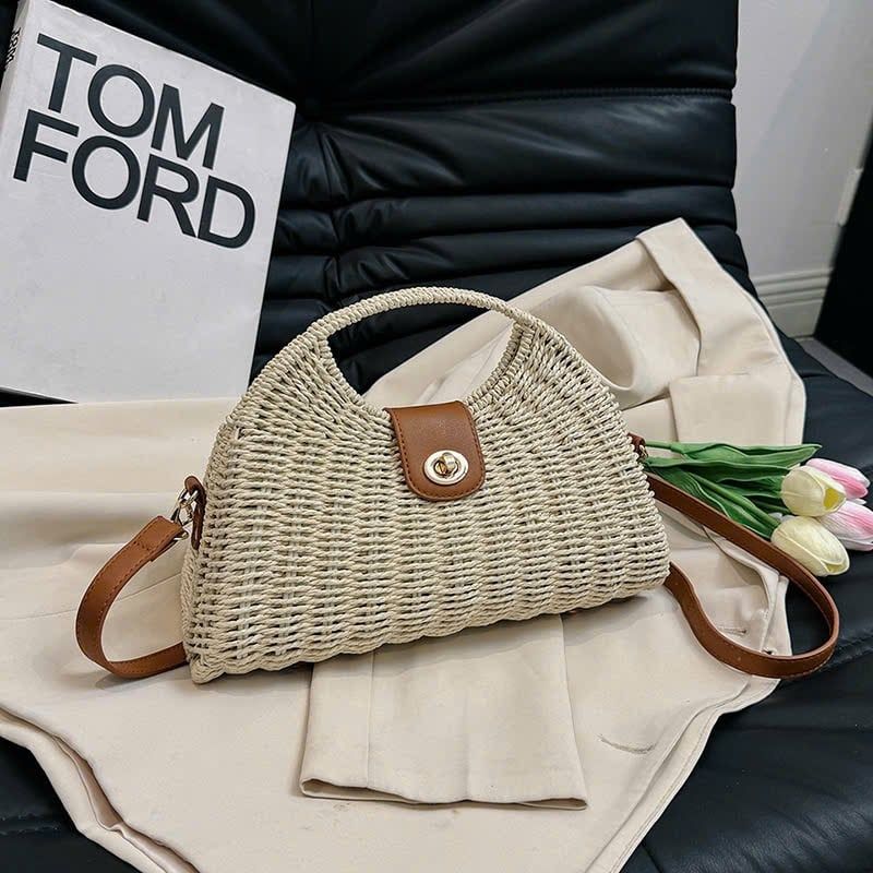  Túi cói đi biển vintage thời trang nữ phong cách cầm tay Hàn Quốc đẹp cổ điển - TC116 