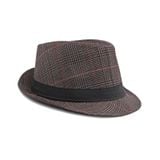  Quà tặng 20/11 cho đối tác nam, sếp nam, đồng nghiệp nam, người yêu nam ,bạn bè, anh trai hoặc người thân quà tặng Mũ nón phớt Fedora nam vành nhỏ cao cấp AGANA nón cao bồi phong cách cổ điển pha lẫn hiện đại - Kẻ Sọc Nâu Viền Đỏ - MFDN002 