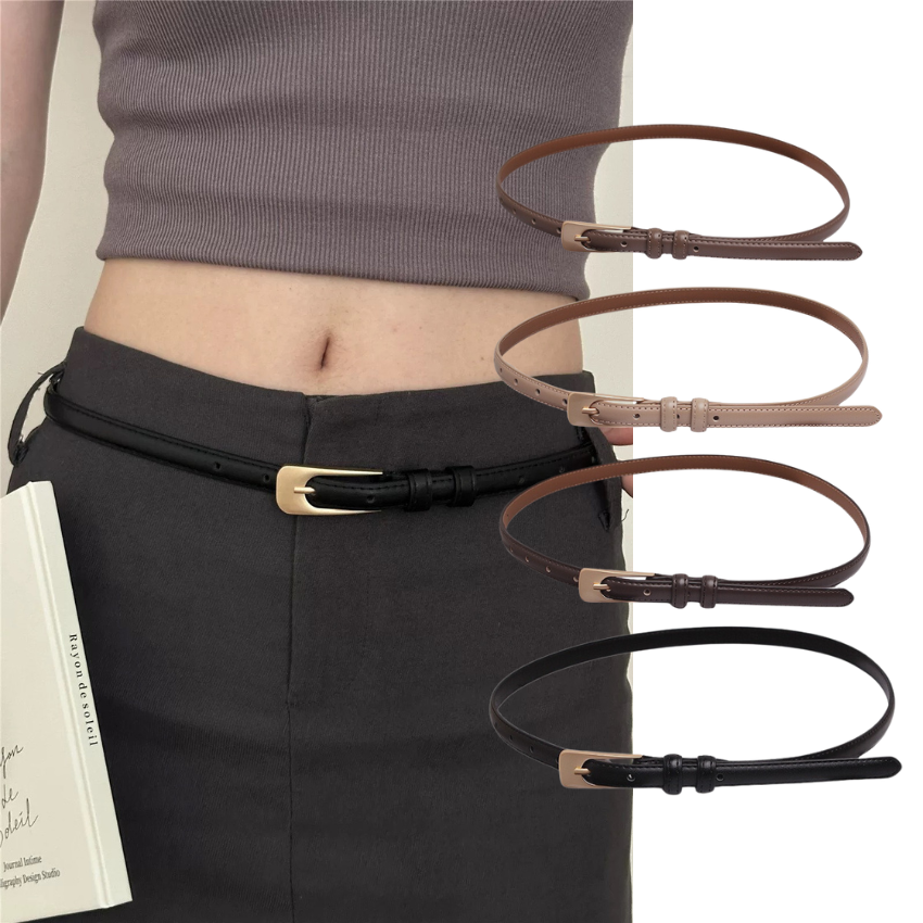  Thắt lưng nữ da bò thật AGANA dây nịt da thật đai váy da thật Hàn Quốc cao cấp phong cách hiện đại - DNT008 