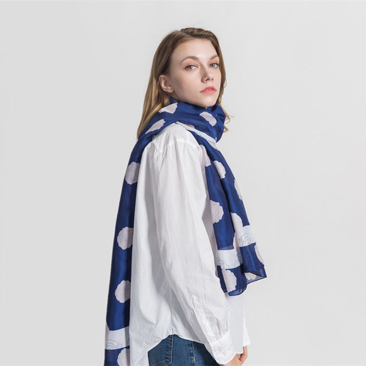  Quà tặng 20/11 cho sếp nữ, vợ, cô giáo, giáo viên nữ, mẹ và bạn gái, người yêu nữ quà tặng Khăn quàngchoàng cổ lụa cao cấp cho nữ văn phòng sở đẹp màu xanh AGANA - KS175 