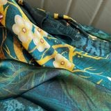  Quà tặng 20/11 cho sếp nữ, vợ, cô giáo, giáo viên nữ, mẹ và bạn gái, người yêu nữ quà tặng Khăn quàngchoàng cổ lụa cao cấp cho nữ văn phòng sở đẹp màu vàng xanh AGANA - KS214 