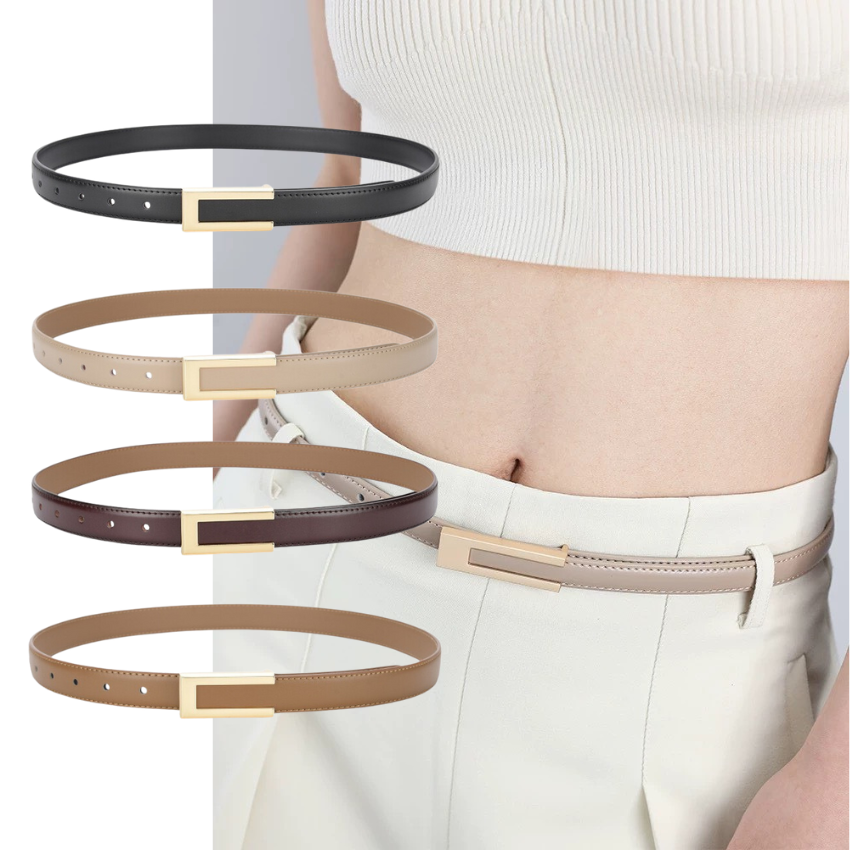  Thắt lưng nữ da bò thật AGANA dây nịt da thật đai váy da thật Hàn Quốc cao cấp phong cách hiện đại - DNT025 