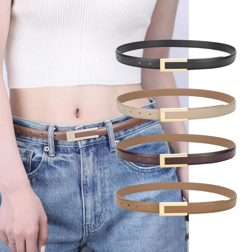  Thắt lưng nữ da bò thật AGANA dây nịt da thật đai váy da thật Hàn Quốc cao cấp phong cách hiện đại - DNT025 