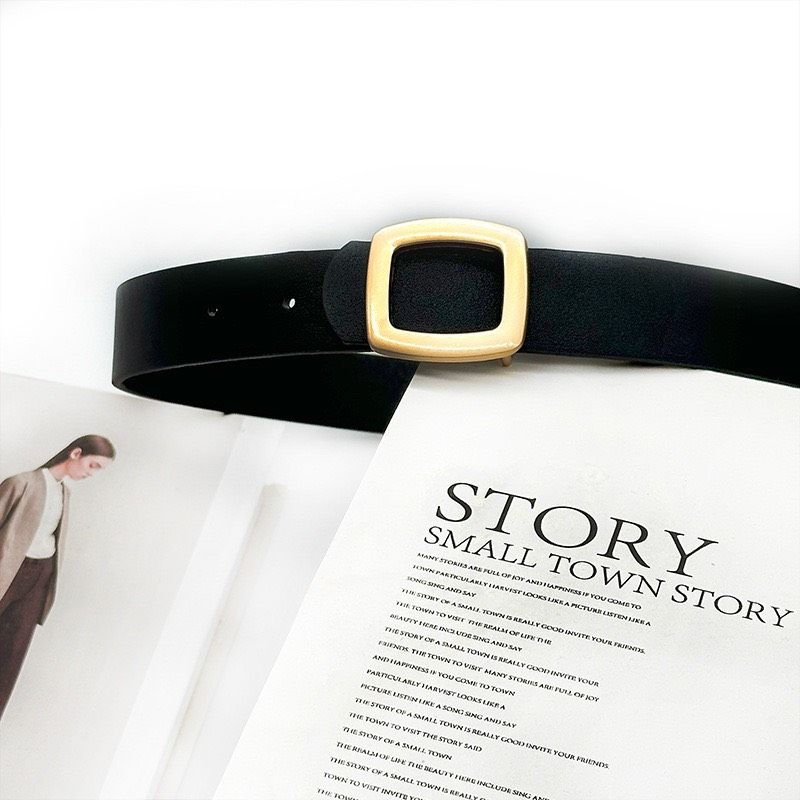  Thắt lưng nữ da bò thật AGANA dây nịt da thật đai váy da thật Hàn Quốc cao cấp phong cách hiện đại - DNT005 