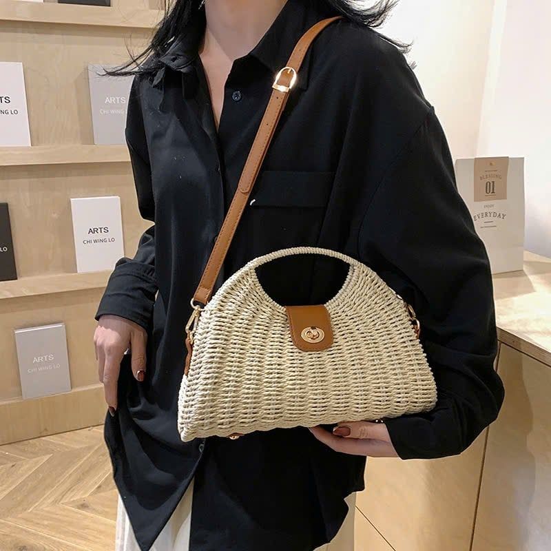  Túi cói đi biển vintage thời trang nữ phong cách cầm tay Hàn Quốc đẹp cổ điển - TC116 