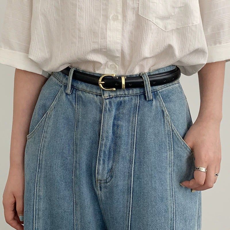  Thắt lưng nữ da bò thật AGANA dây nịt da thật đai váy da thật Hàn Quốc cao cấp phong cách hiện đại - DNT001 