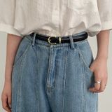  Thắt lưng nữ da bò thật AGANA dây nịt da thật đai váy da thật Hàn Quốc cao cấp phong cách hiện đại - Màu Khaki - DNT001 