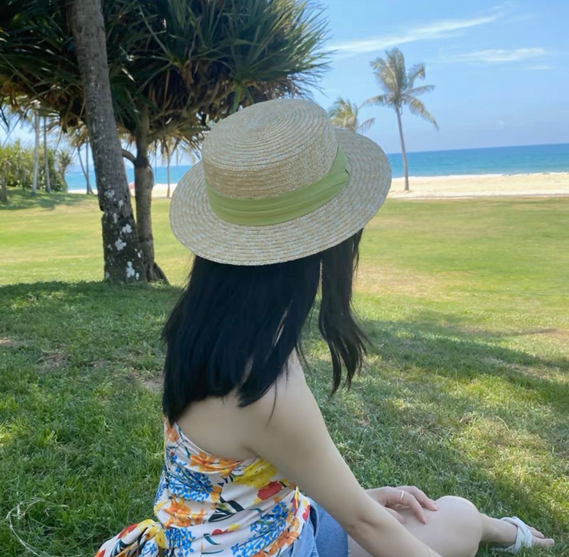  Mũ nón cói đi biển rộng vành tròn đẹp cho nữ vintage sợi tự nhiên cao cấp AGANA 