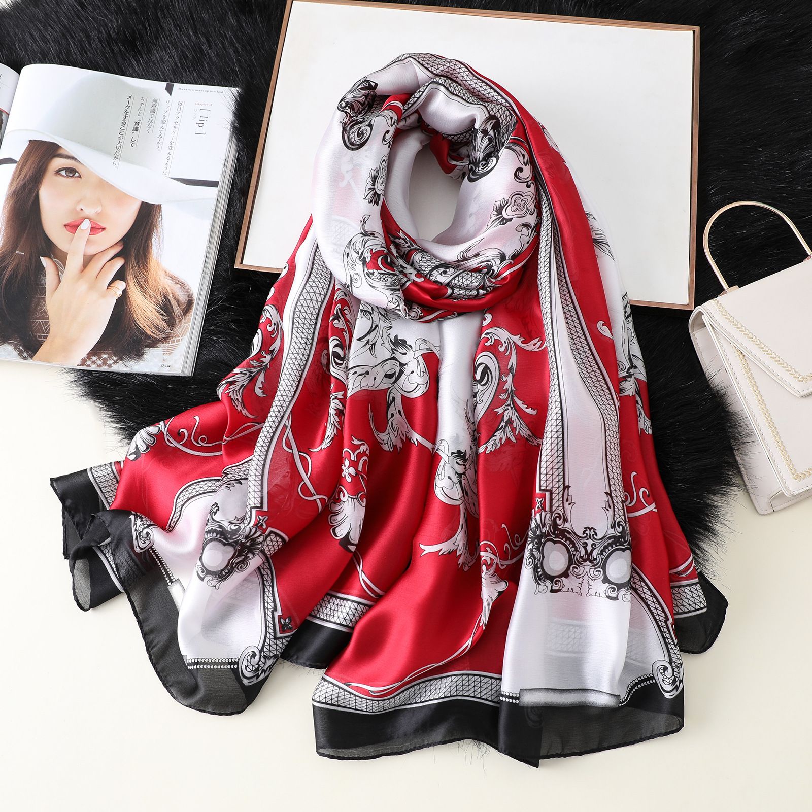  Quà tặng 20/11 cho sếp nữ, vợ, cô giáo, giáo viên nữ, mẹ và bạn gái, người yêu nữ quà tặng Khăn quàngchoàng cổ lụa cao cấp cho nữ văn phòng sở đẹp màu xanh AGANA - KS163 