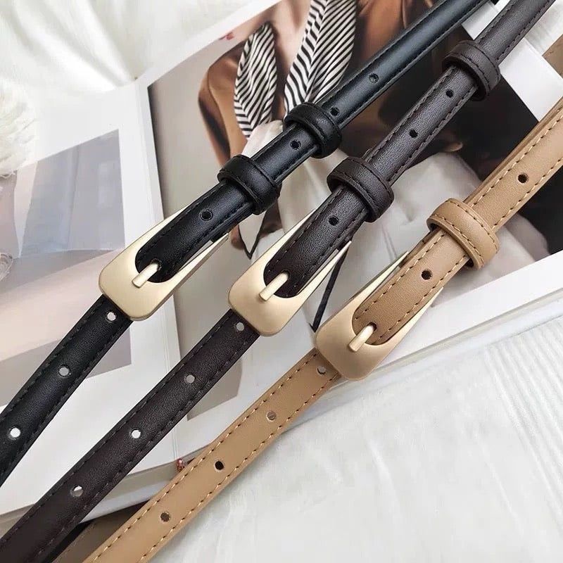  Thắt lưng nữ da bò thật AGANA dây nịt da thật đai váy da thật Hàn Quốc cao cấp phong cách hiện đại - DNT008 